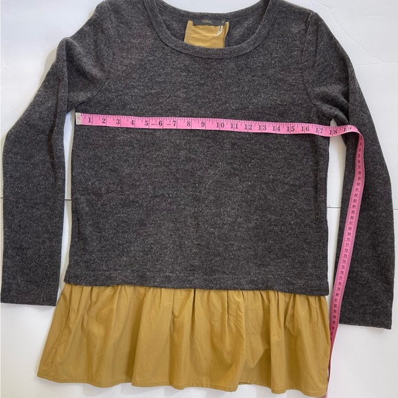 THML Gray and Yellow Ruffle Tiered Back Sweater Size S - Picture 9 of 14